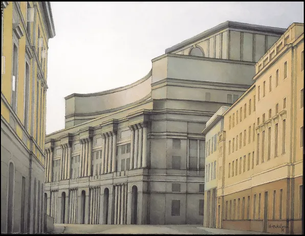 Warsaw : the Grand Theatre seen from Trebacka Street